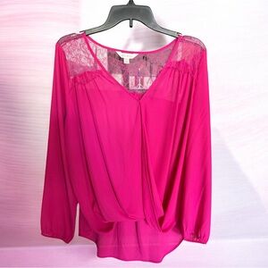 Decree Fuchsia Lace Women's Blouse